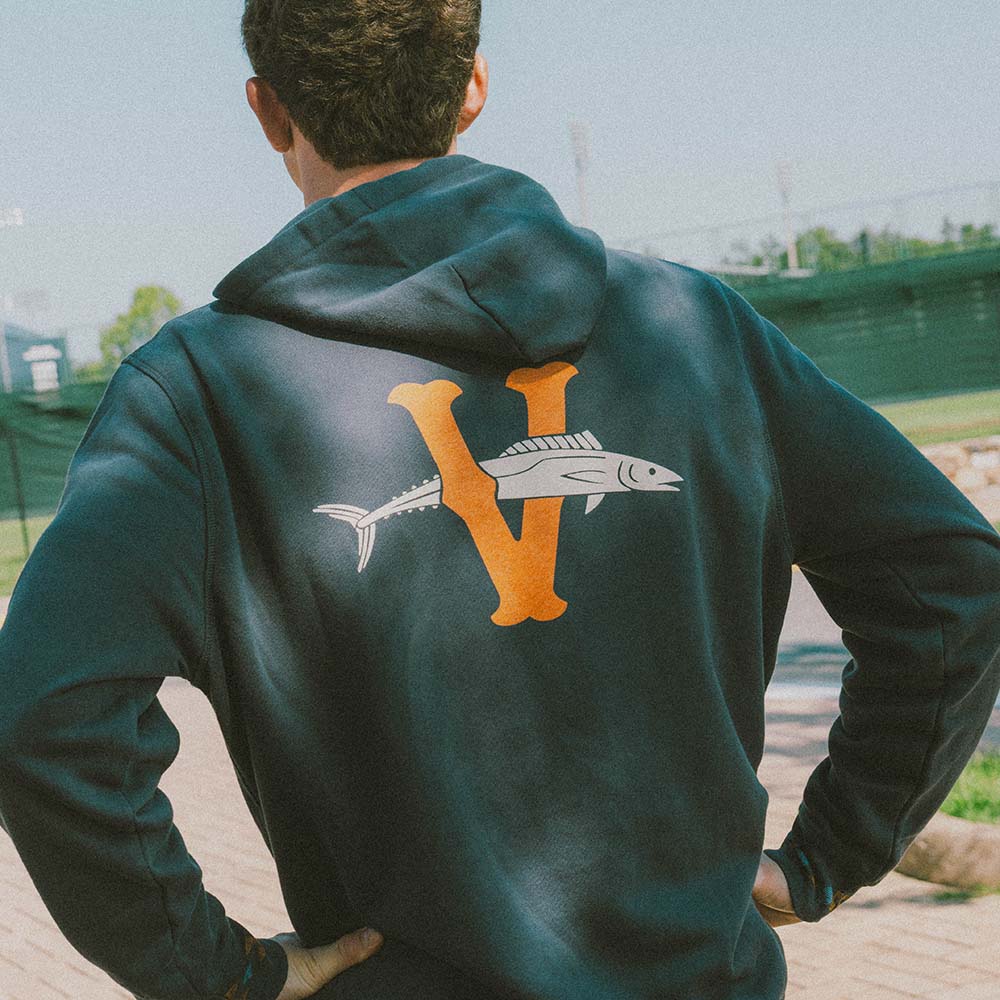 A blue Howler Bros. UVA hoodie